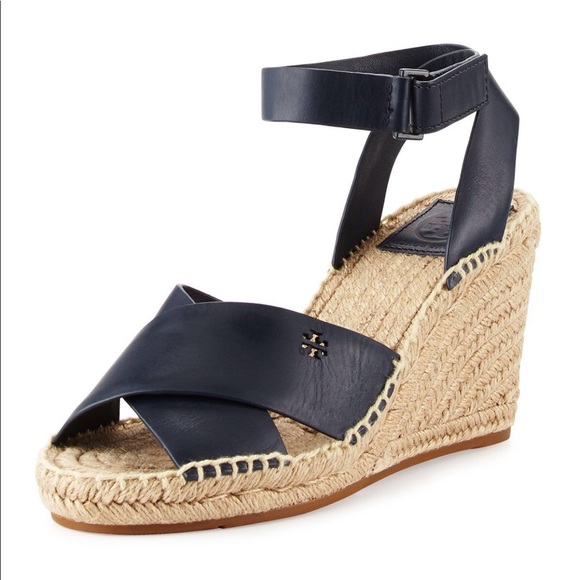 Tory Burch Shoes - Tory Burch Bima Leather Espadrille Wedge Sandal 9